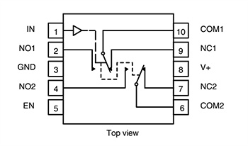Blockdiagramm - Vishay / Siliconix DG2519E Duale SPDT-Analogschalter mit hoher Bandbreite